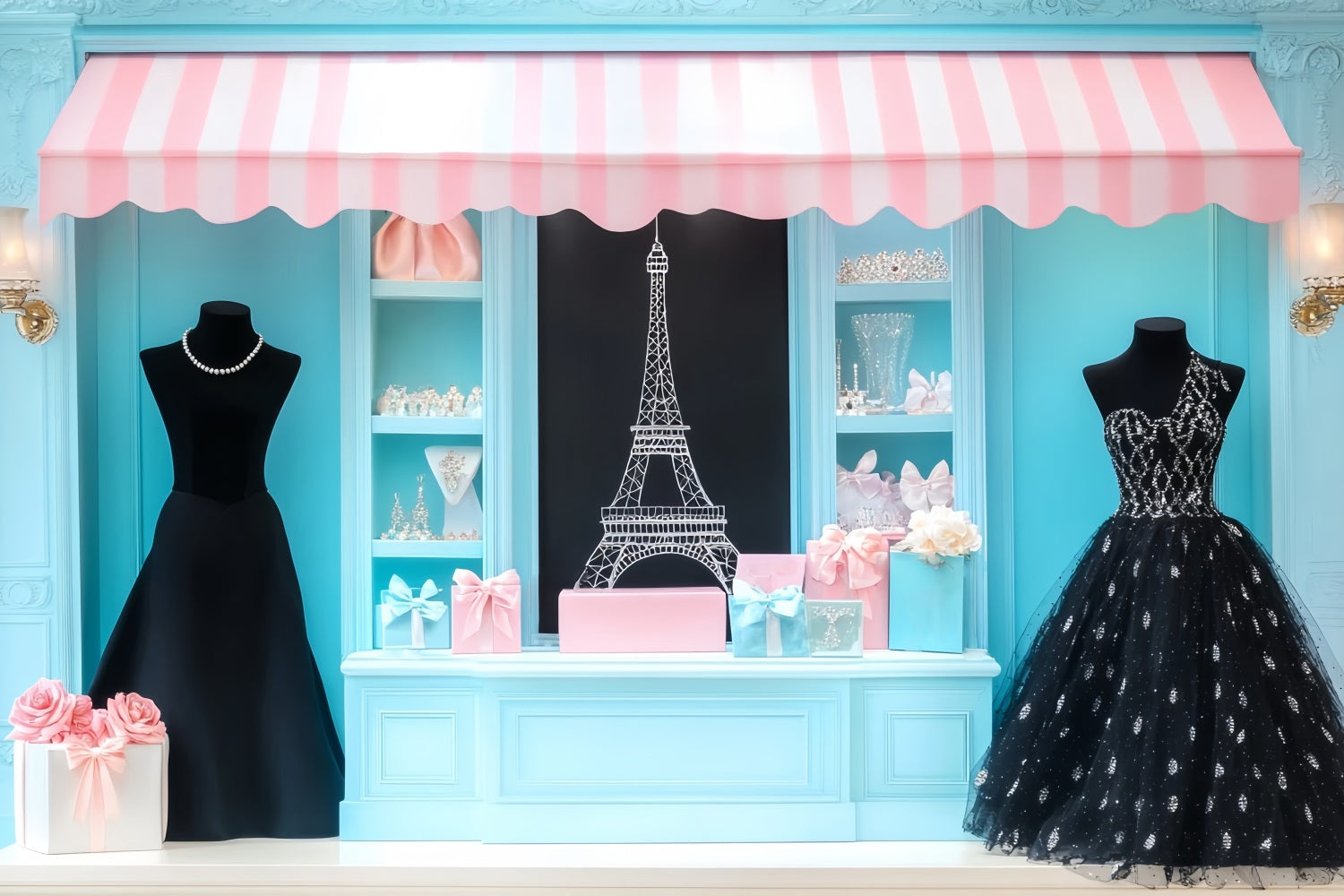 Toile de fond Paris Boutique Vitrine Mode LXX59-36