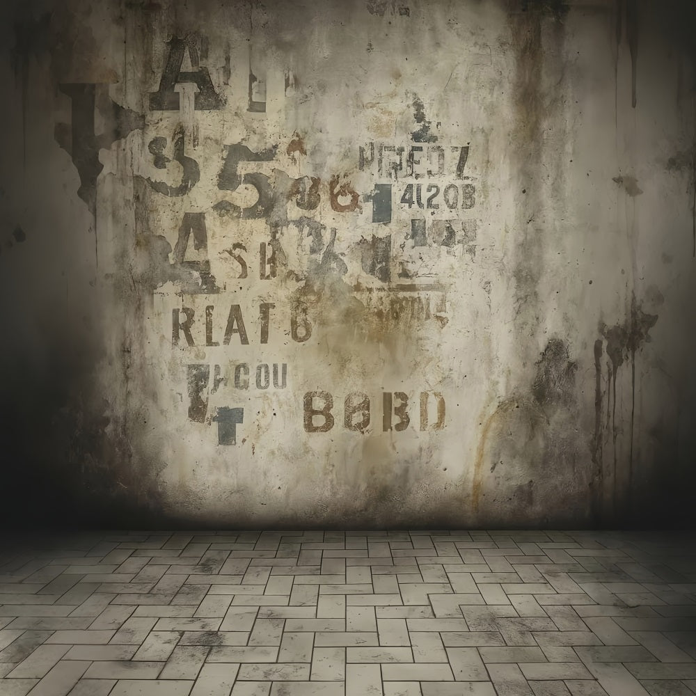 Fond de studio pour portraits Fond pour portraits avec texture béton et graffitis vintage LXX59-427