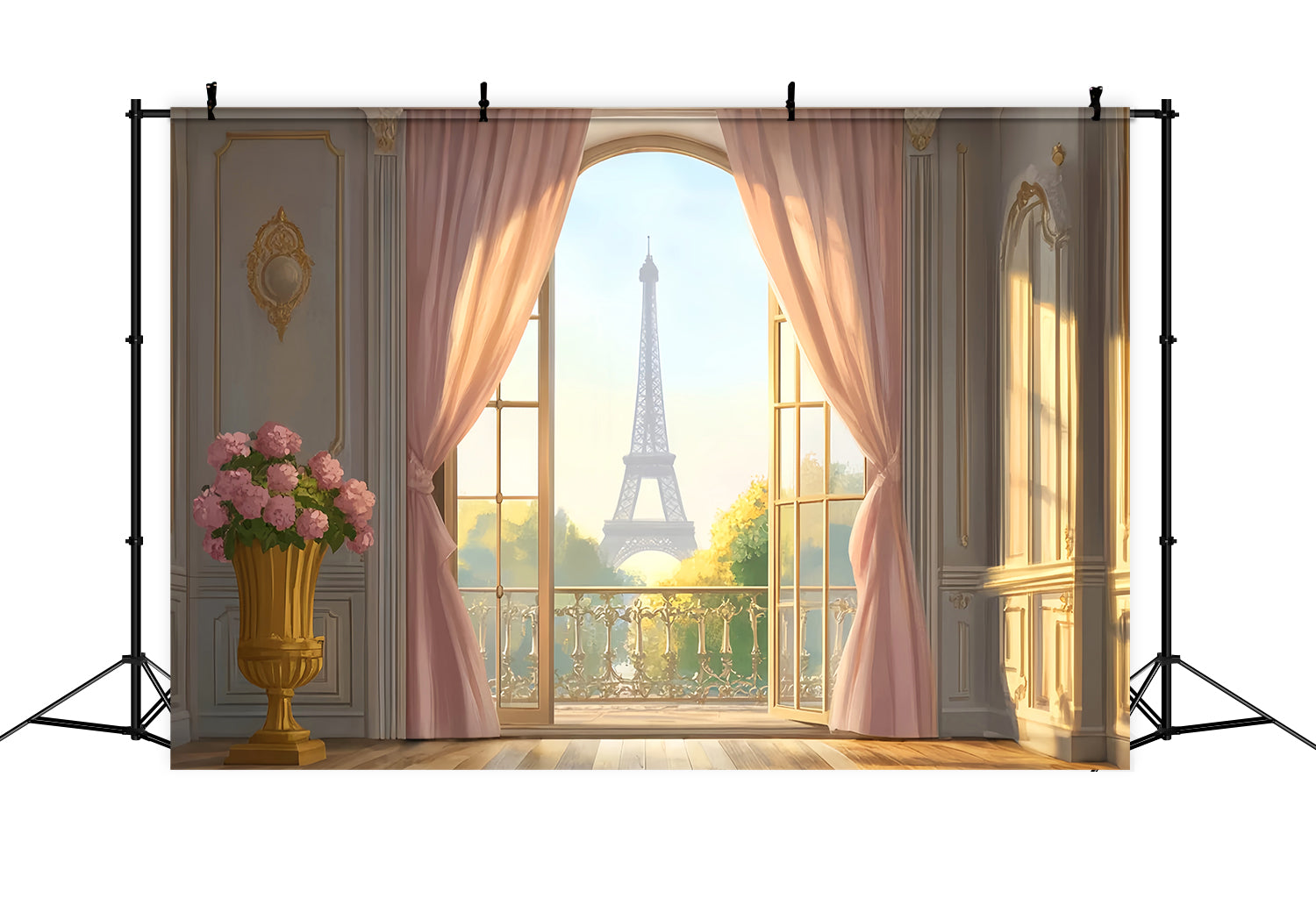 Toile de fond Paris Balcon Élégant Vue Tour Eiffel LXX59-44