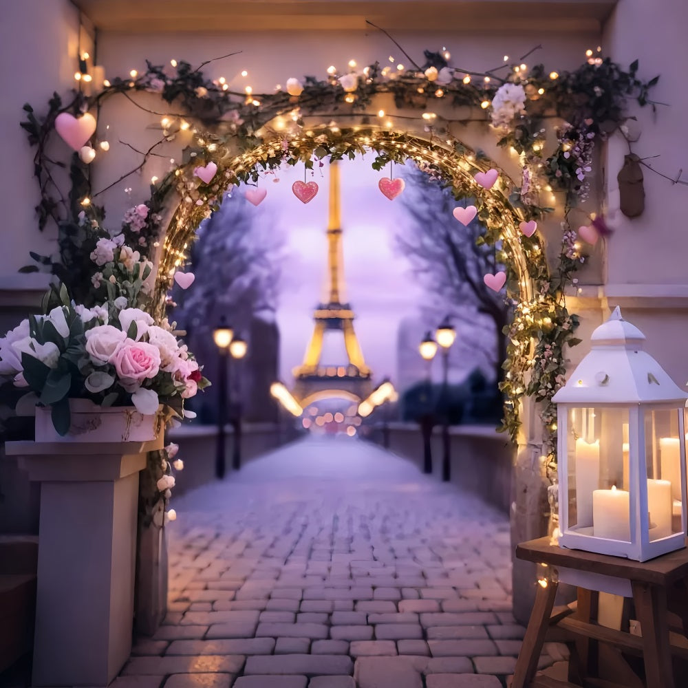 Toile de fond Paris Arche Lanterne Romantique Tour Eiffel LXX59-45