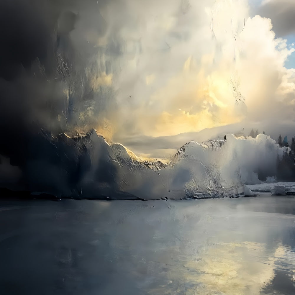 Fond en béton Fond pour portraits paysagers Golden Horizon Mist LXX59-453