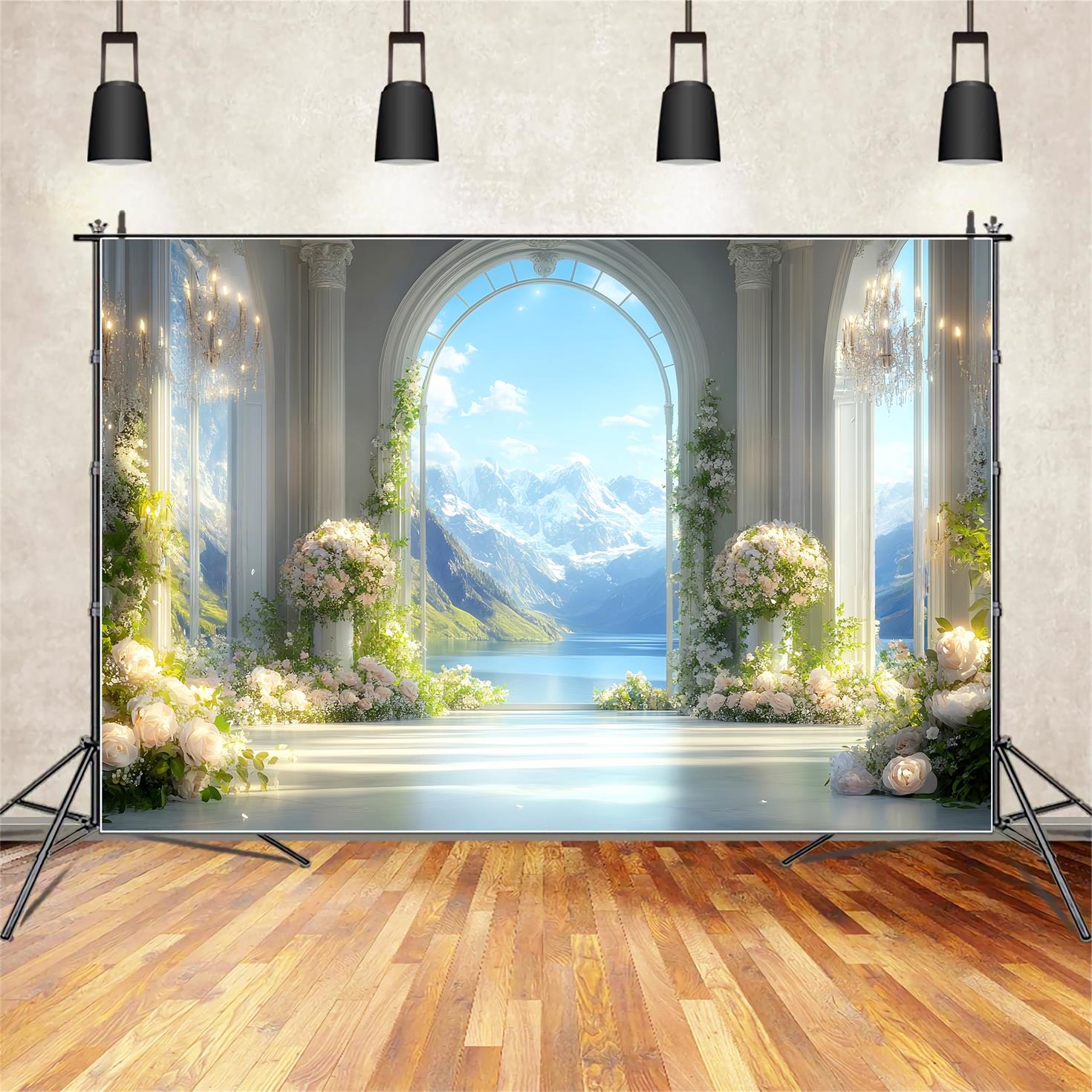 Toile de fond Paris Arche Élégante Vue Alpine Idées LXX59-50