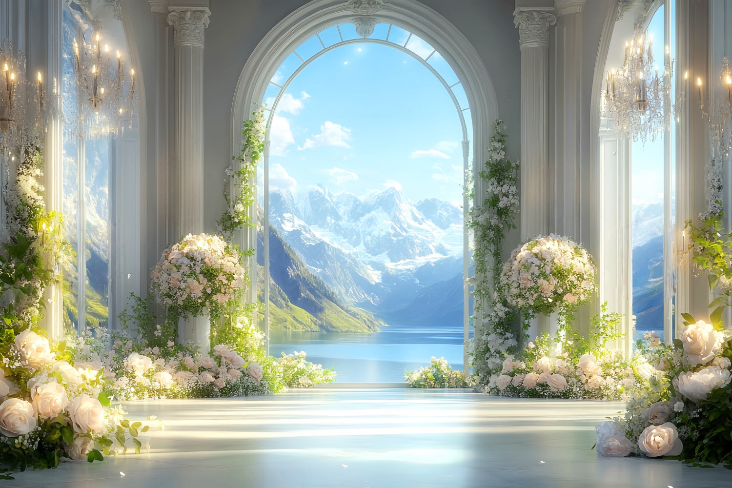 Toile de fond Paris Arche Élégante Vue Alpine Idées LXX59-50