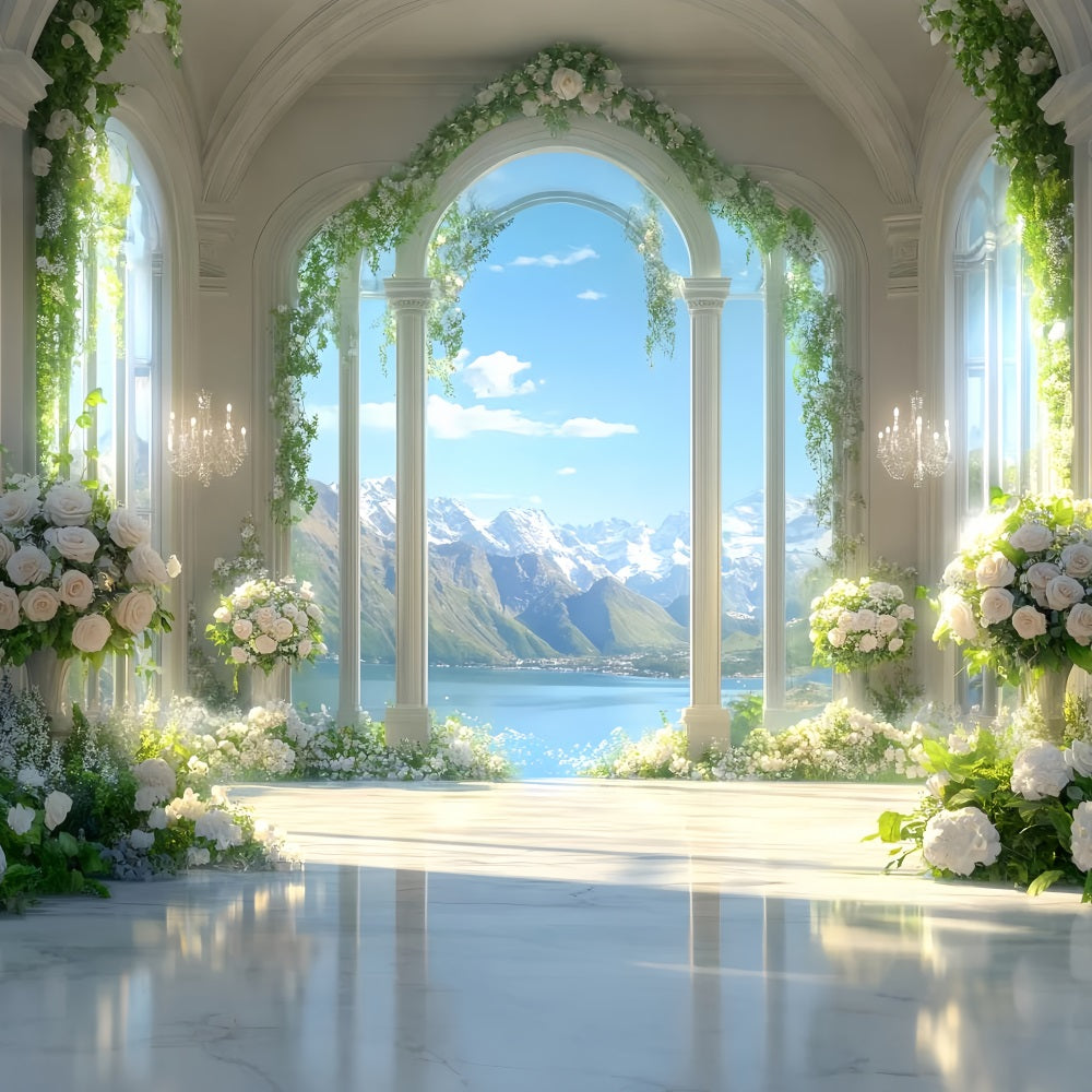 Toile de fond Paris Salle Florale Montagne Luxueuse Photos LXX59-51