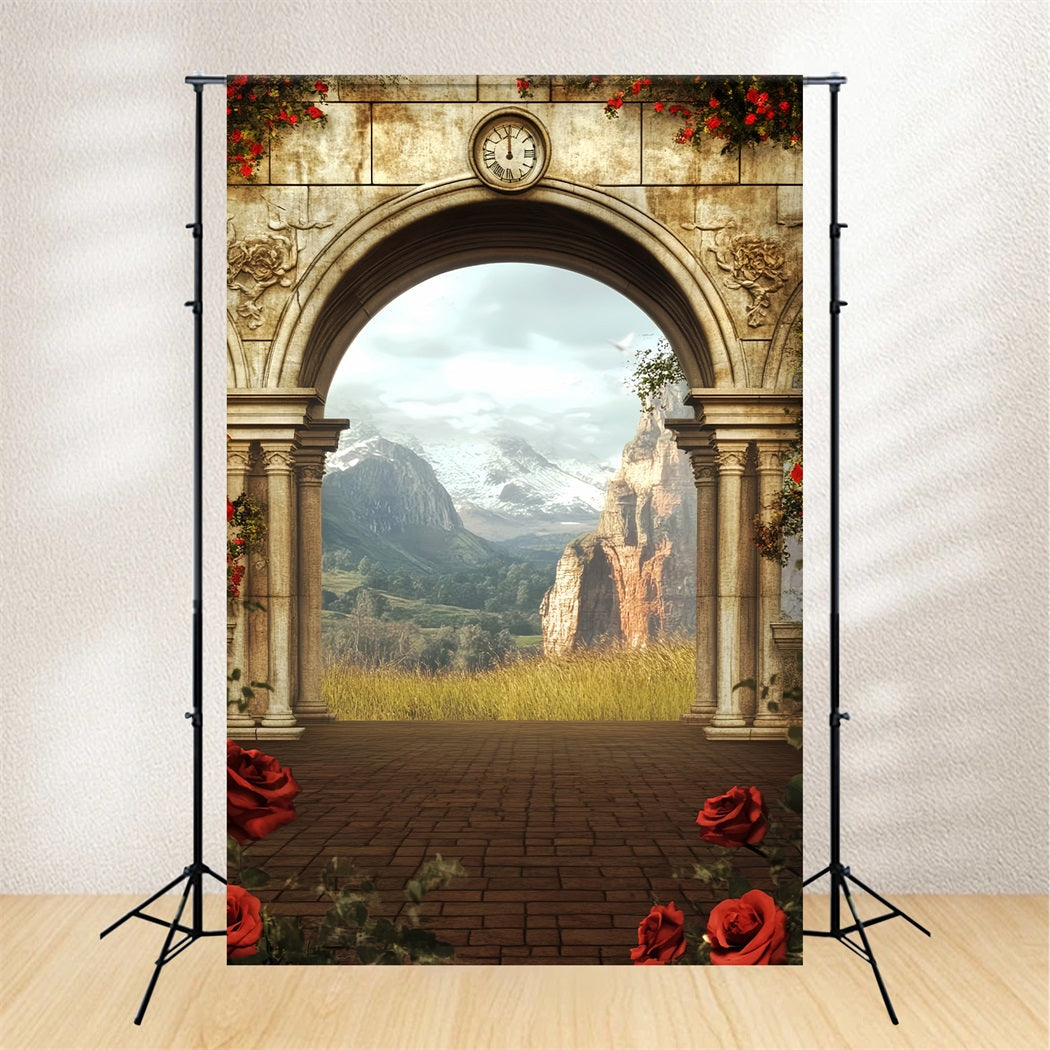 Toile de fond Paris Arche Antique Vue Montagne Idées LXX59-54