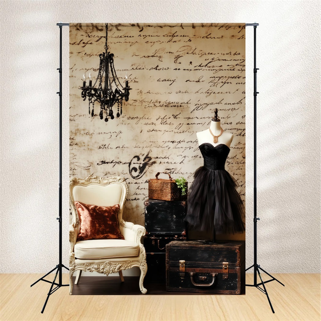 Toile de fond Paris Script Vintage Lustre LXX59-57