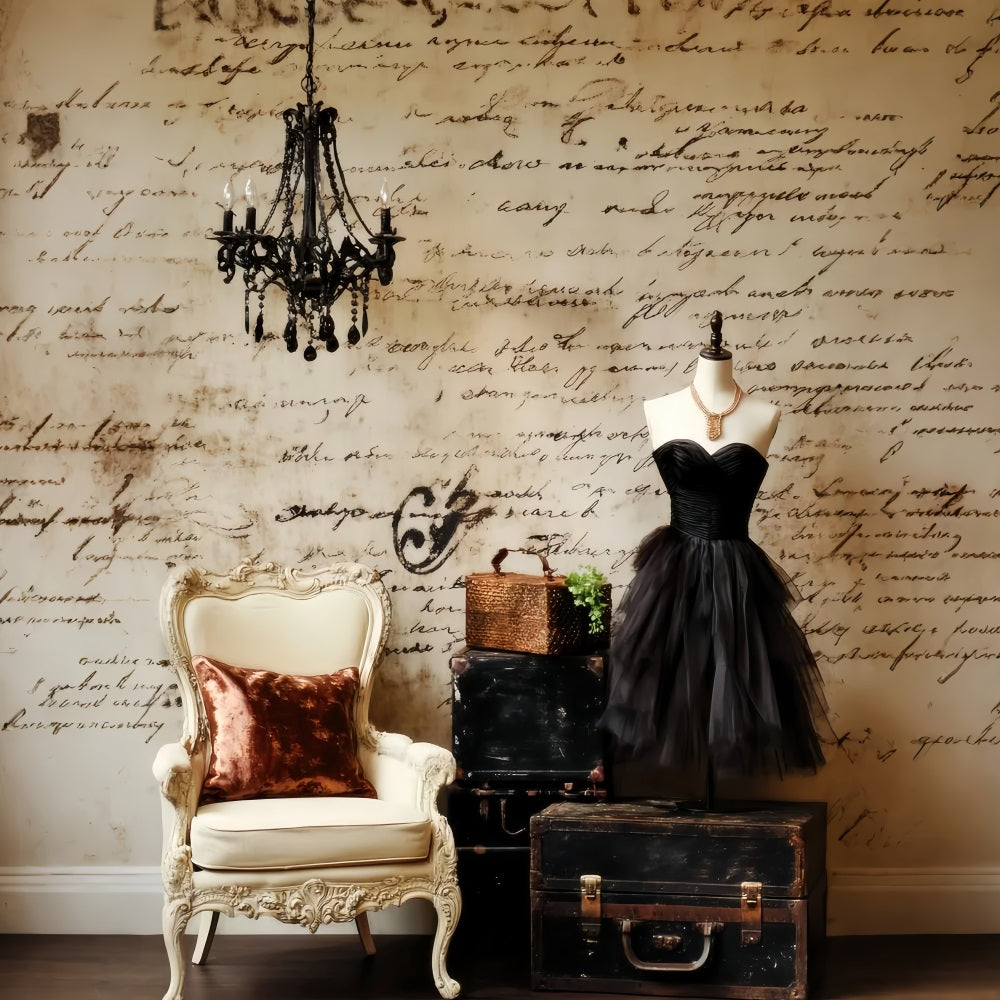 Toile de fond Paris Script Vintage Lustre LXX59-57