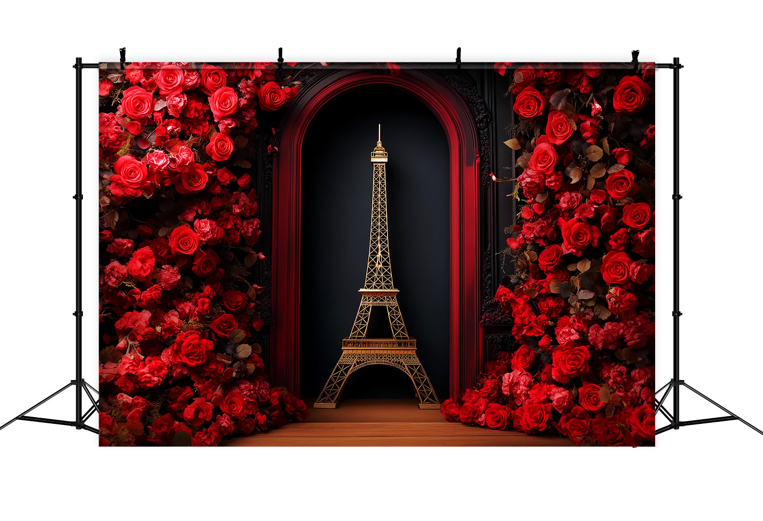 Toile de fond Paris Roses Rouges Tour Eiffel Idées LXX59-60