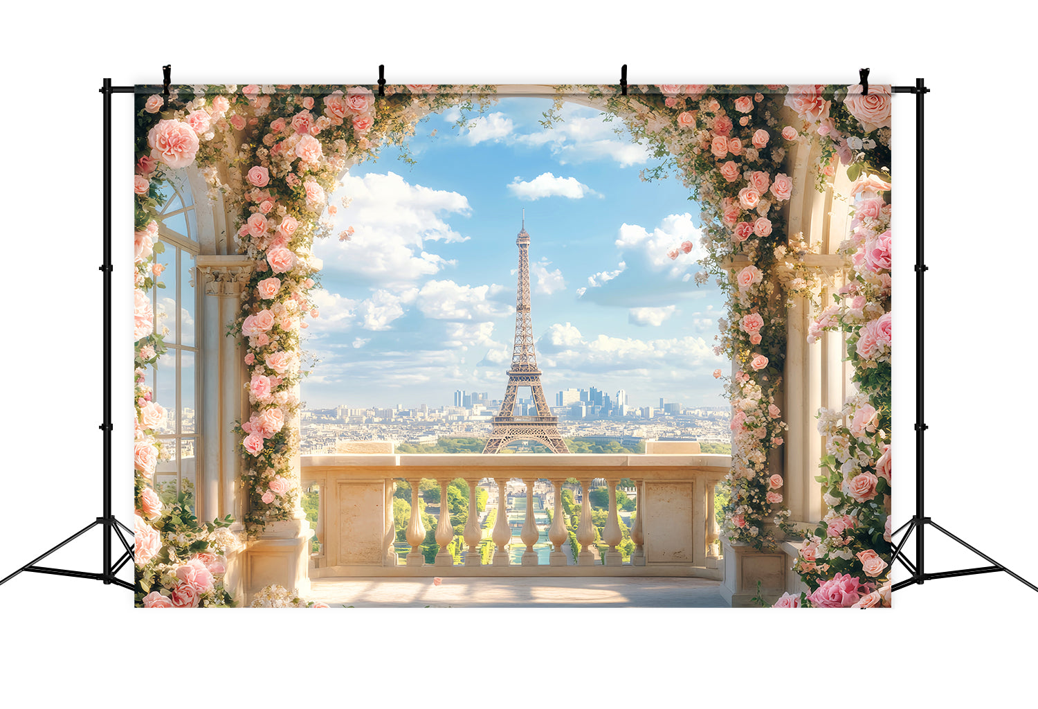 Toile de fond Paris Arche Roses Épanouies Vue Idées LXX59-67