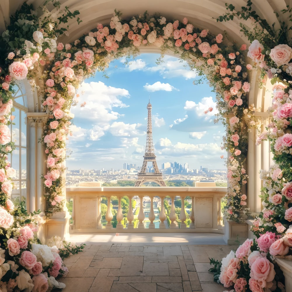 Toile de fond Paris Arche Roses Épanouies Vue Idées LXX59-67