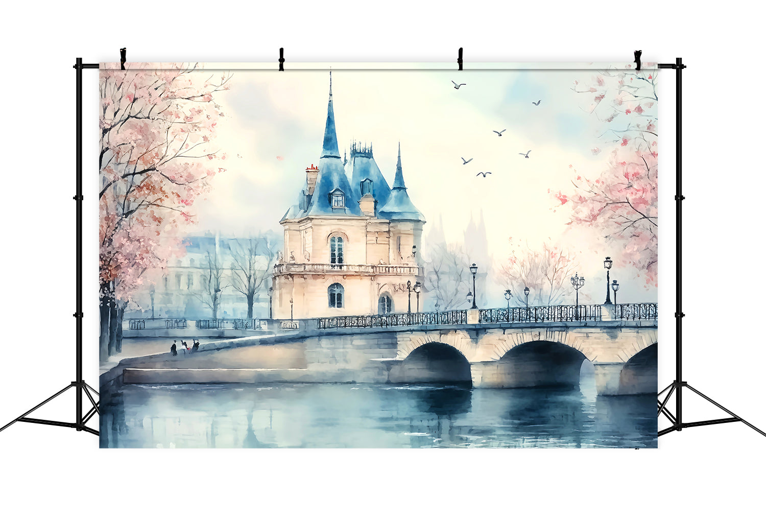 Toile de fond Paris Rive Pont Château Photos LXX59-68