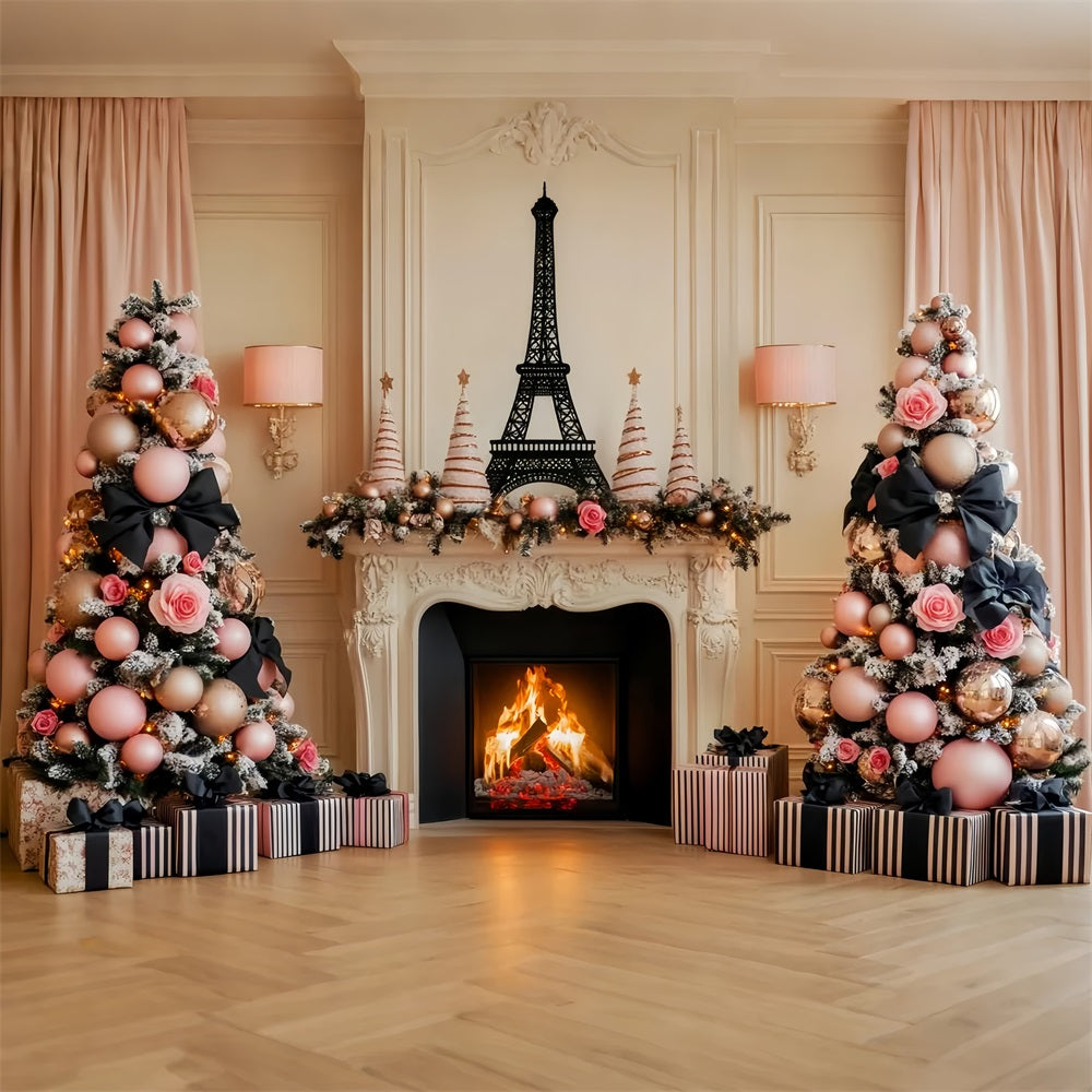 Toile de fond Paris Tour Eiffel Cheminée de Noël Idées LXX59-69