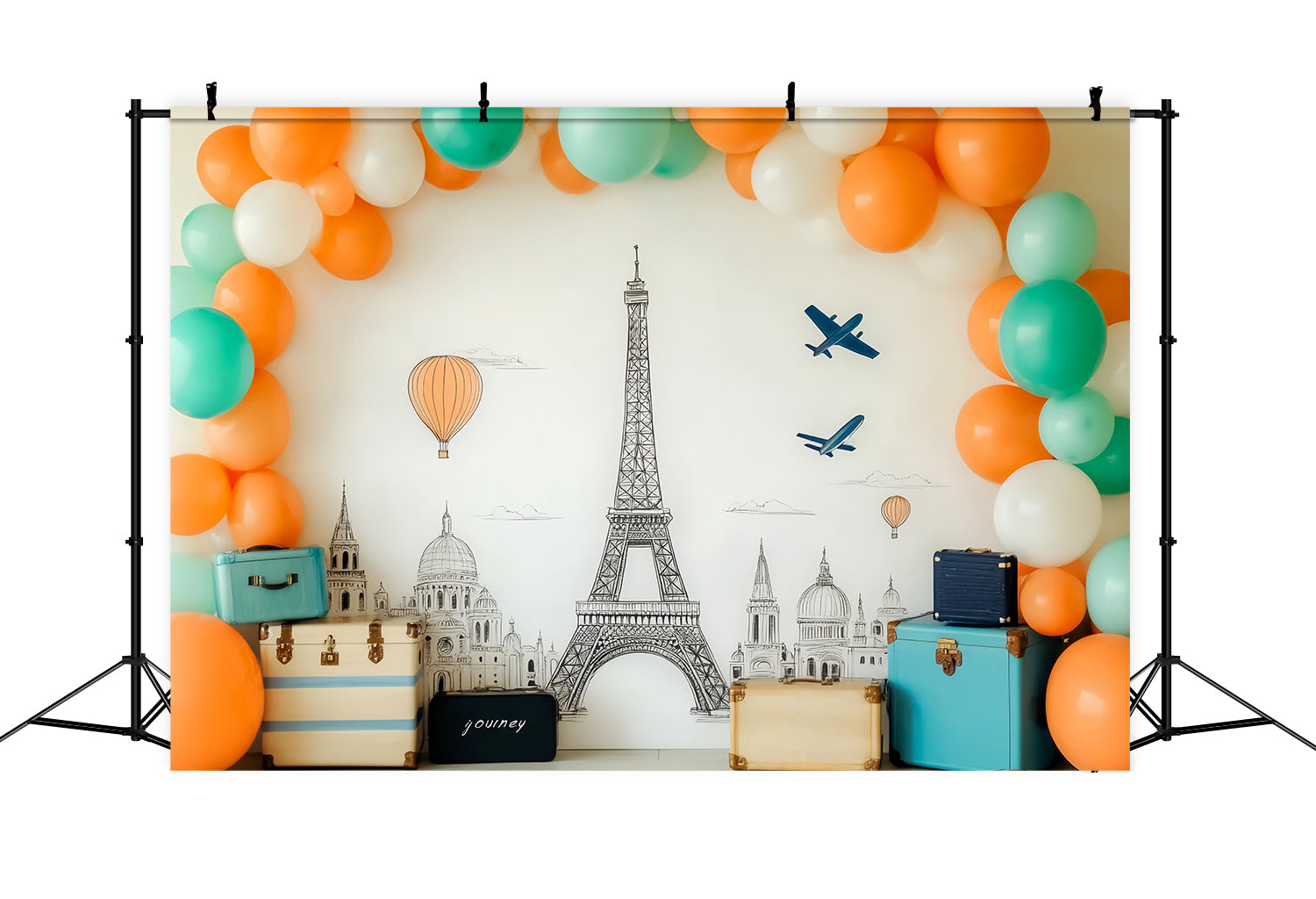Toile de fond Paris Ballon Tour Eiffel Photos LXX59-75