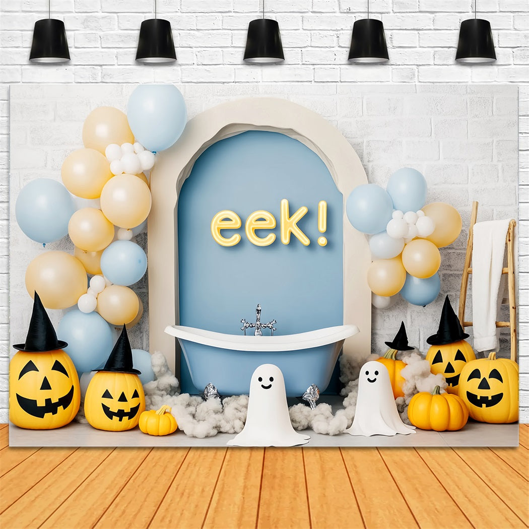 Toile De Fond Halloween Fantôme Fantômes Sourire Ballons Baignoire LXX59-87