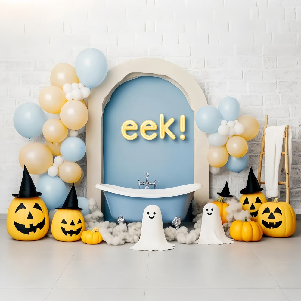 Toile De Fond Halloween Fantôme Fantômes Sourire Ballons Baignoire LXX59-87