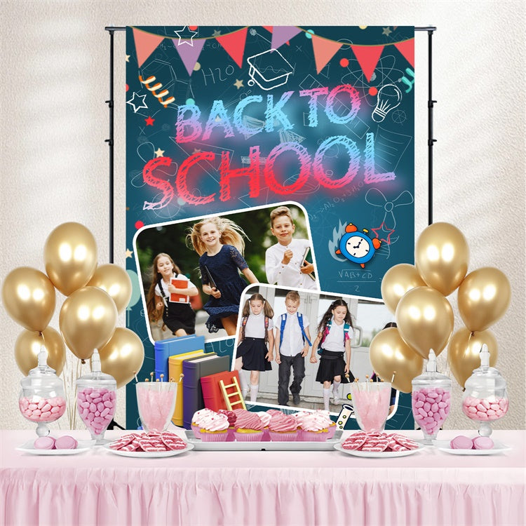 Toile de fond Retour à l’École Personnalisable Livres et Gribouillis LXX6-23