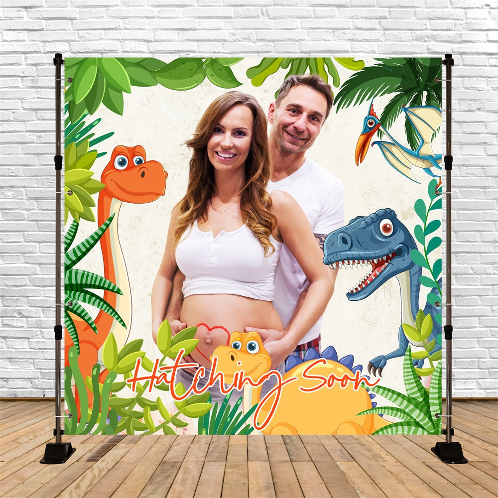 Toile de fond Baby Shower Personnalisable Jungle Dino Festive LXX6-236