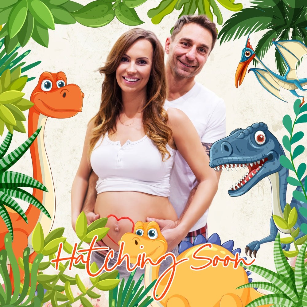 Toile de fond Baby Shower Personnalisable Jungle Dino Festive LXX6-236