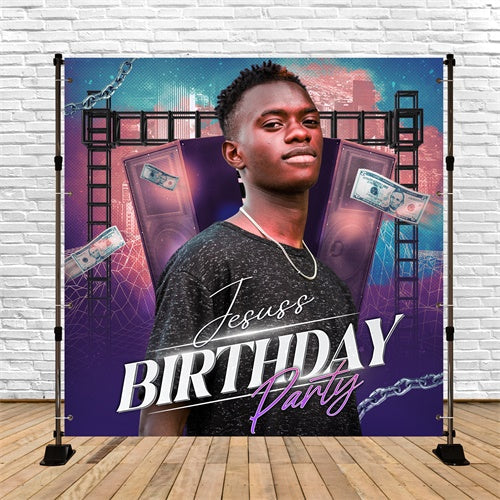 Toile de fond Deco Anniversaire Personnalisé Fête Star Hip-Hop LXX6-43