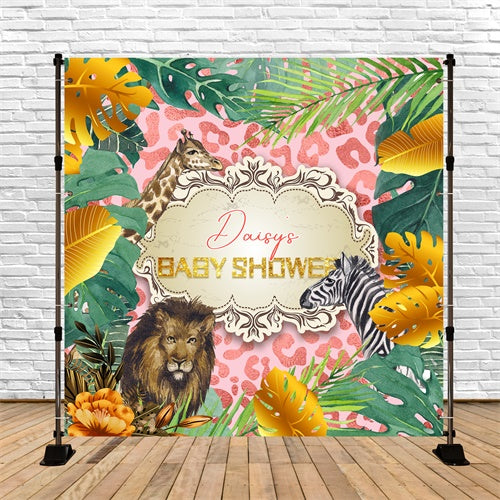Toile de fond Baby Shower Aventure Forêt Sauvage Personnalisée LXX6-6