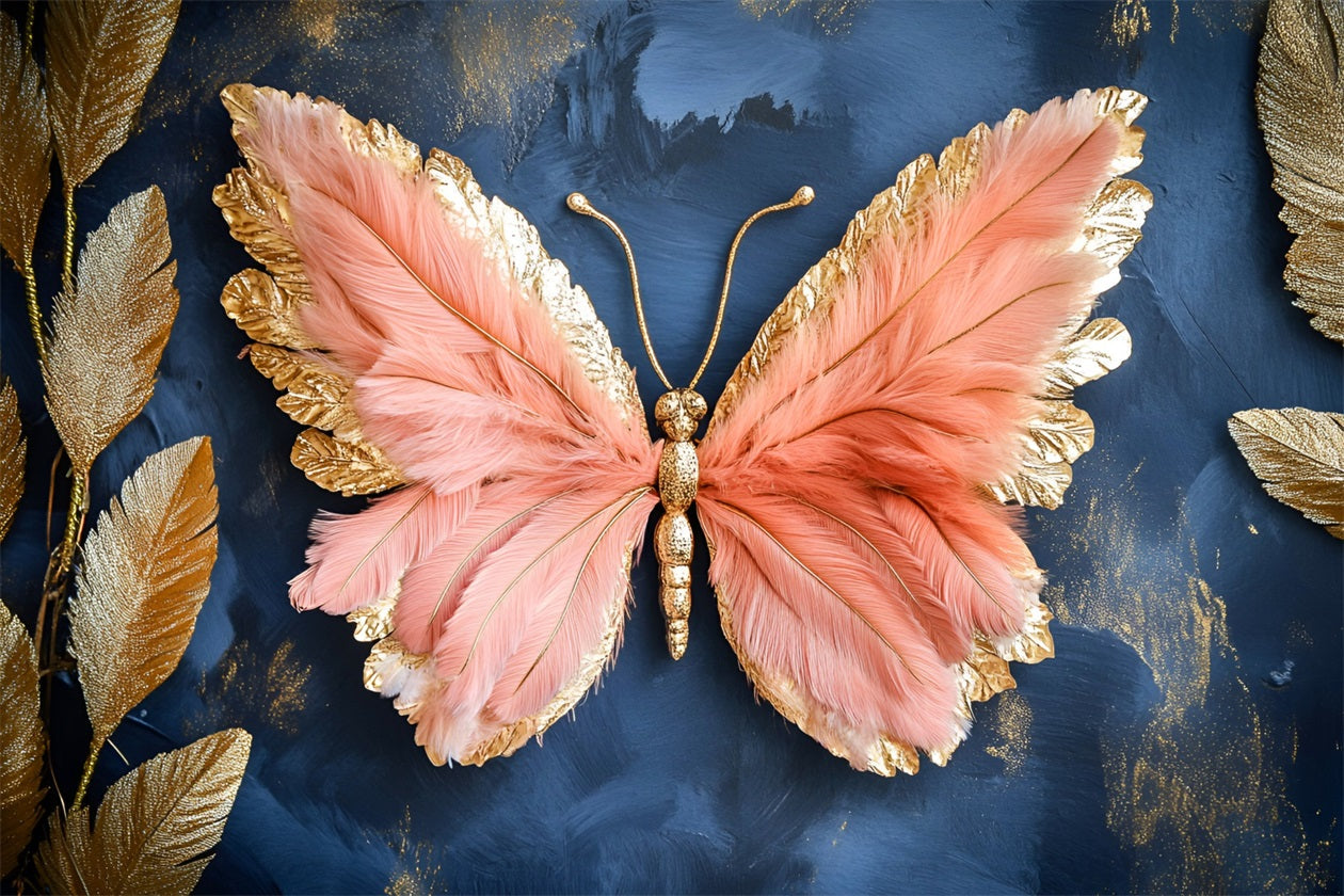 Fond Photo Printemps Art Plumes Blush Feuilles LXX61-173