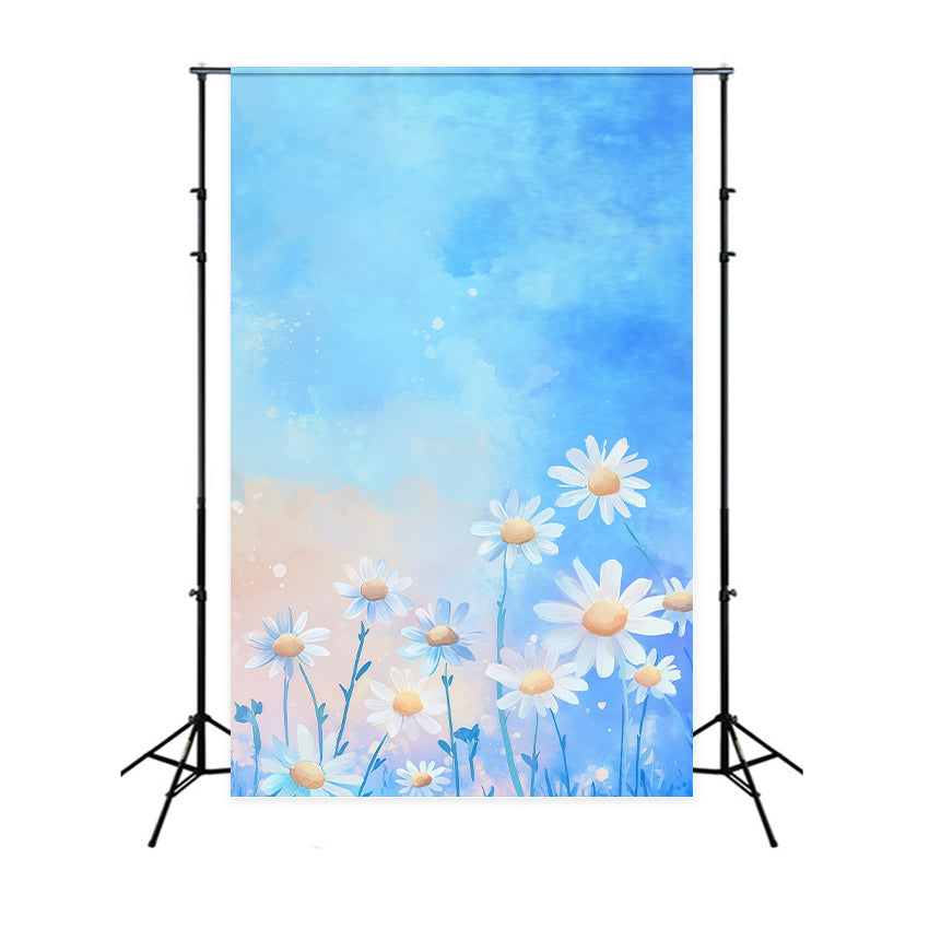 Fond Studio Photo Floral Aquarelle Ciel Fleurs Dégradé LXX61-207