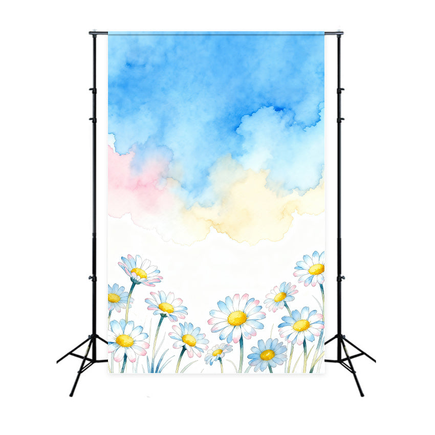 Toile de fond Photo Fleur Art Nuages Pastel Fleurs LXX61-208