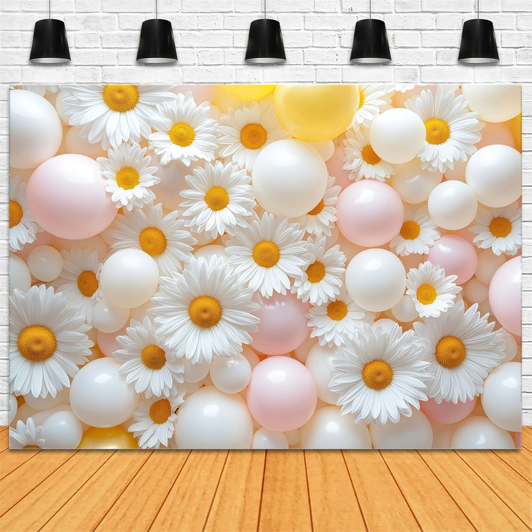 Fond Photo Floral Mur Fleurs Ballons Doux LXX61-209