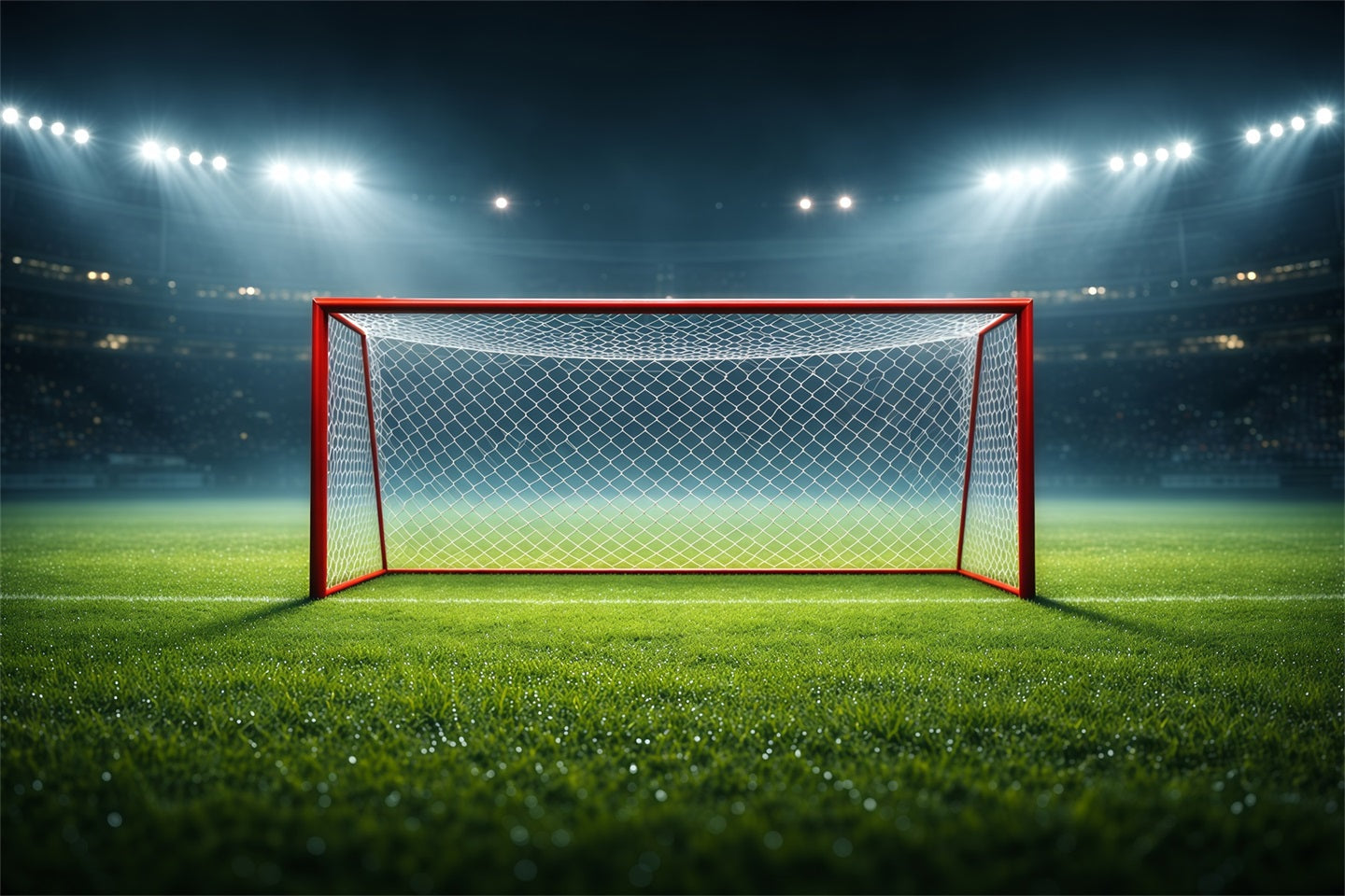 Toile de Fond Terrain de Football But Central Sous Projecteurs LXX61-220
