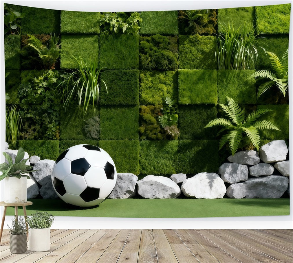 Fond Studio Photo Football Mur Mousse Texture Verte LXX61-230