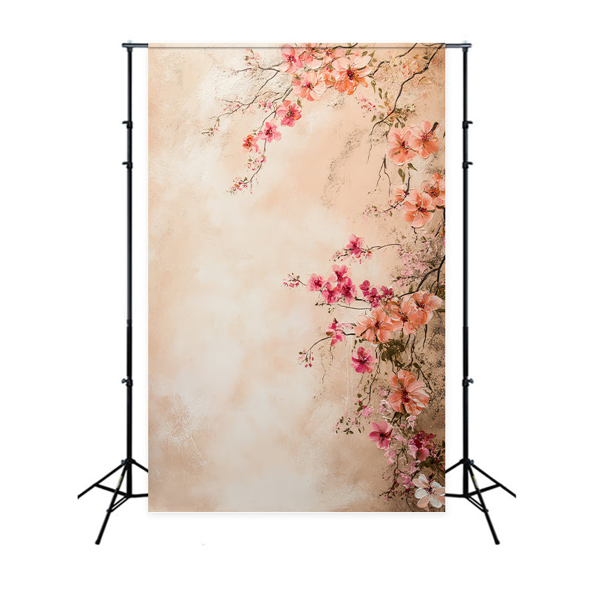 Toiles de fond pour portraits photographiques Blush Blossom Peint sur mur Toile de fond pour portraits LXX61-4