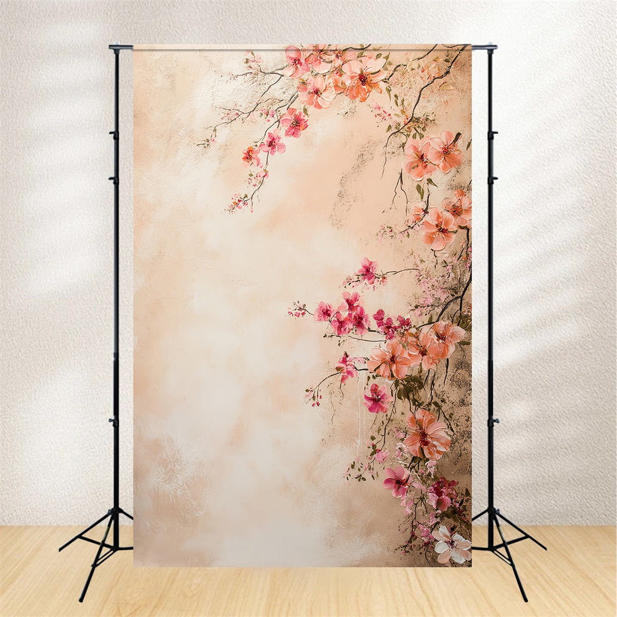 Toiles de fond pour portraits photographiques Blush Blossom Peint sur mur Toile de fond pour portraits LXX61-4