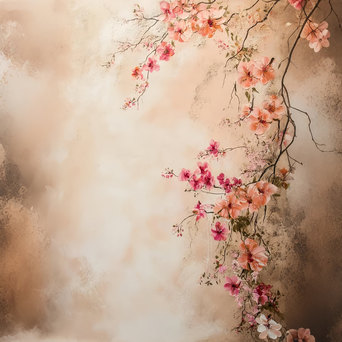 Toiles de fond pour portraits photographiques Blush Blossom Peint sur mur Toile de fond pour portraits LXX61-4