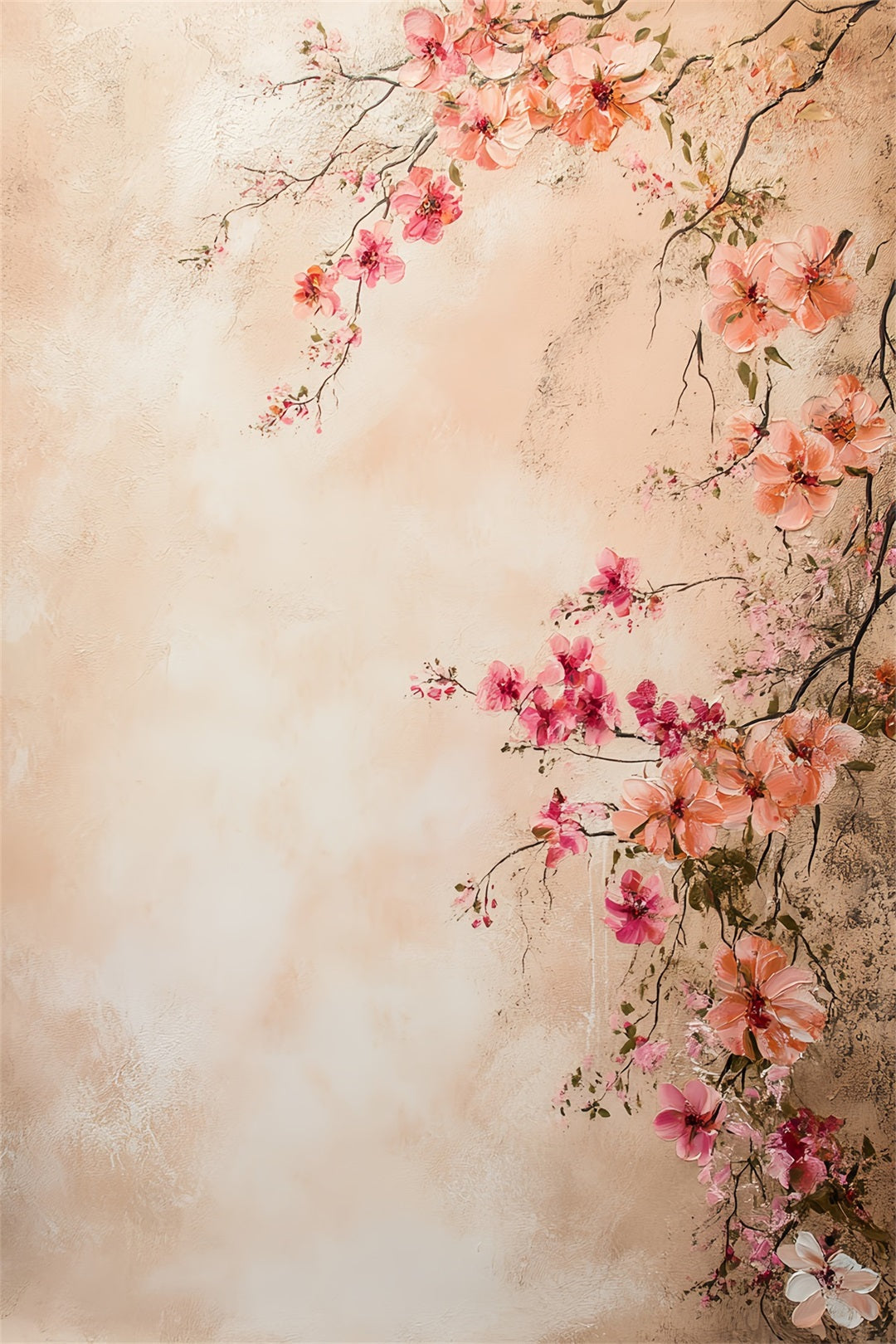 Toiles de fond pour portraits photographiques Blush Blossom Peint sur mur Toile de fond pour portraits LXX61-4