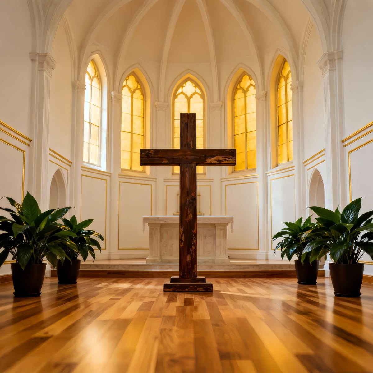 Fond Photo Pâques Sanctuaire Cathédrale Croix Dorée LXX61-45
