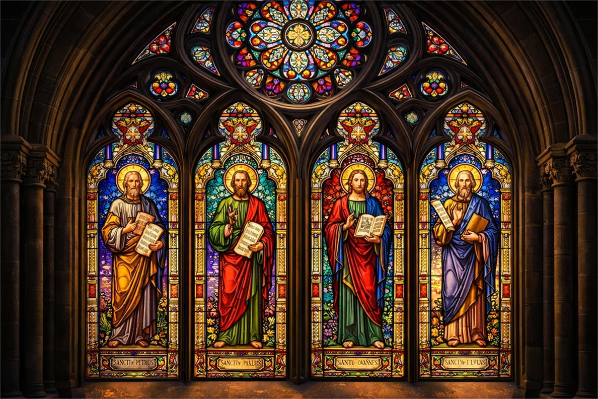 Toile de fond Pâques Vitrail Cathédrale Saints Apôtres LXX61-54