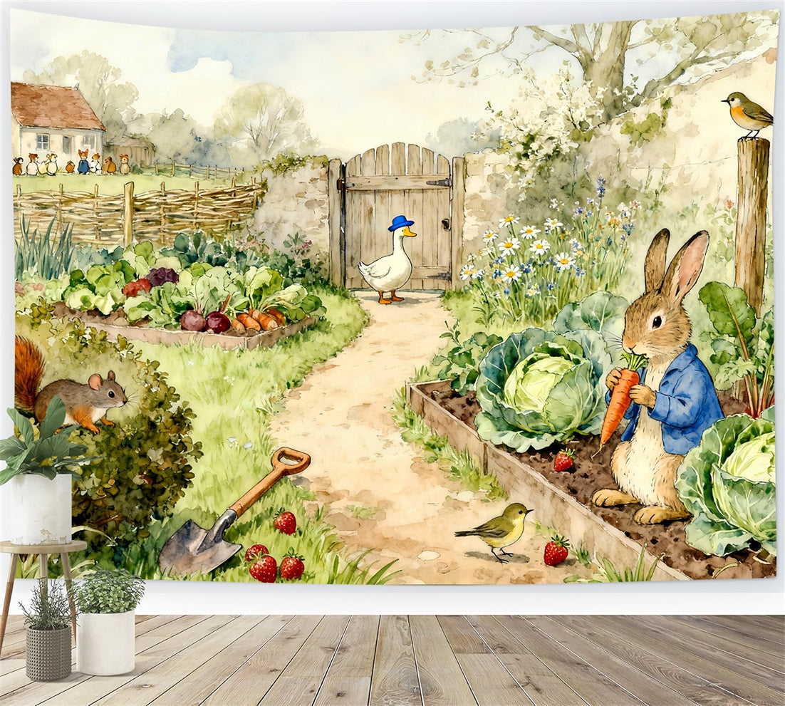 Toile de fond Pâques Lapin Conte De Fées Jardin Récolte LXX61-90