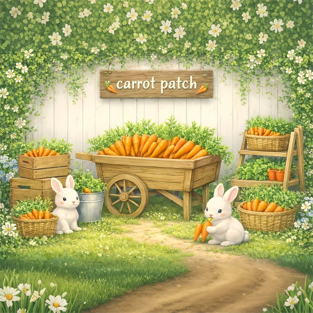 Toile de fond Pâques Jardin Fantaisiste Lapin LXX61-98
