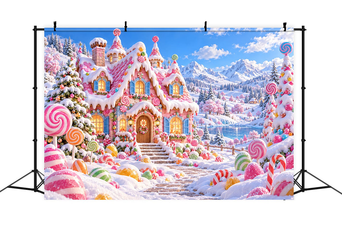 Fond Maison En Pain D'Épices Cottage Bonbons Rose LXX610-182