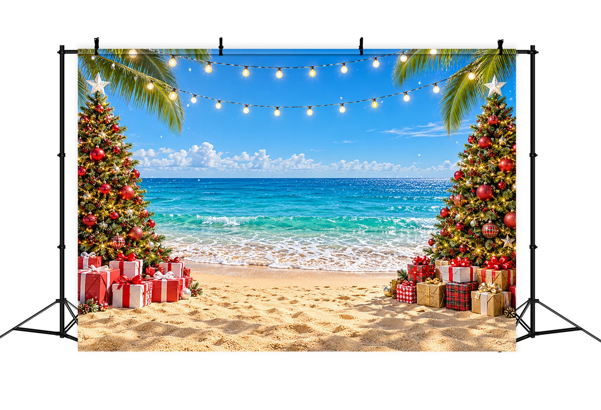 Fond De Noël Tropical Plage Célébration Estivale LXX610-186