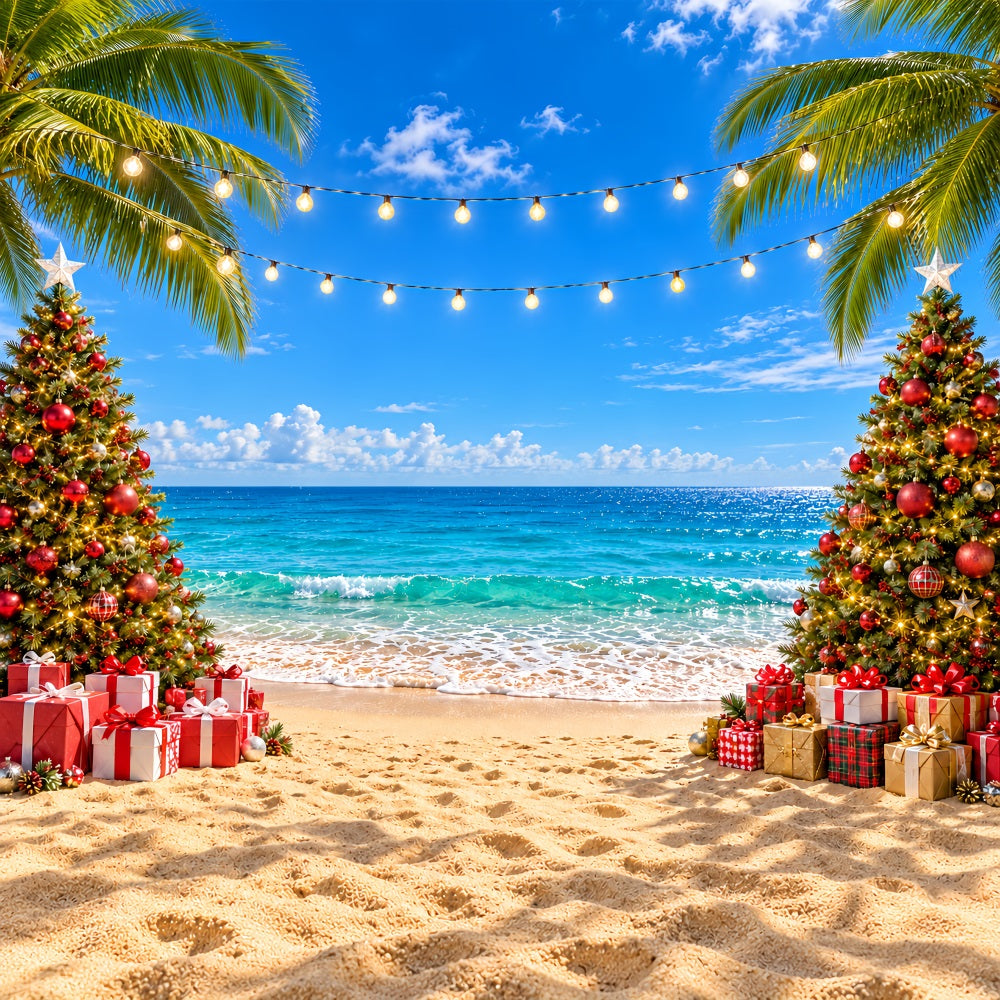 Fond De Noël Tropical Plage Célébration Estivale LXX610-186
