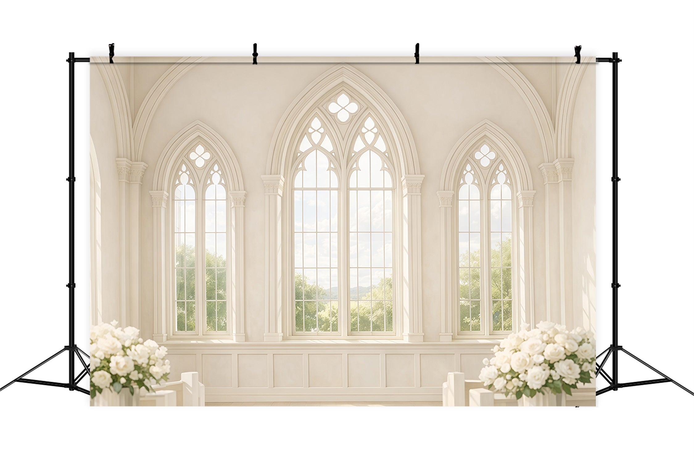 Toile de fond Pâques Intérieur Fenêtre Gothique Ensoleillée LXX62-42