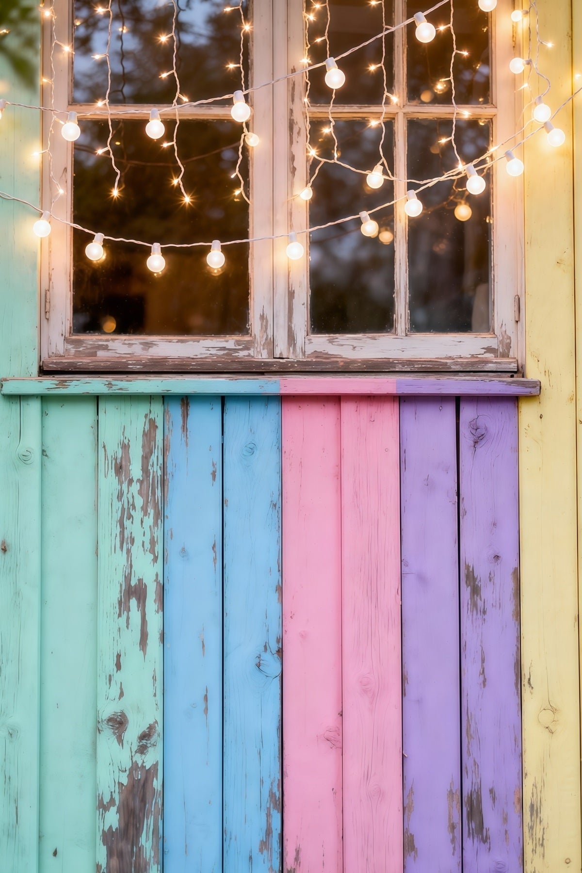 Fond Studio Pâques Fenêtre Bois Pastel Lumières Féeriques LXX62-56