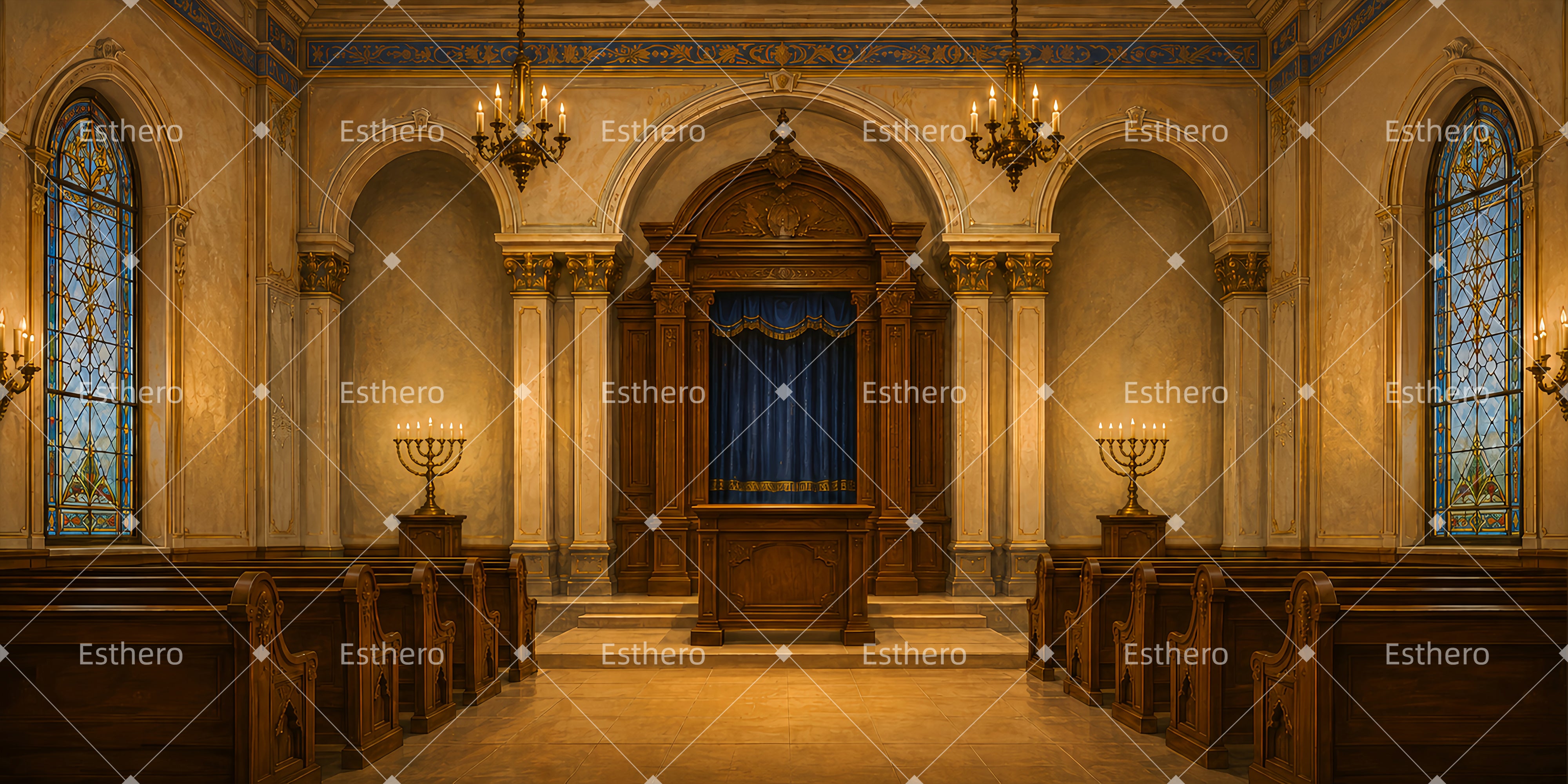 Décor Intérieur de Synagogue pour Théâtre et Spectacle LXX66-T42
