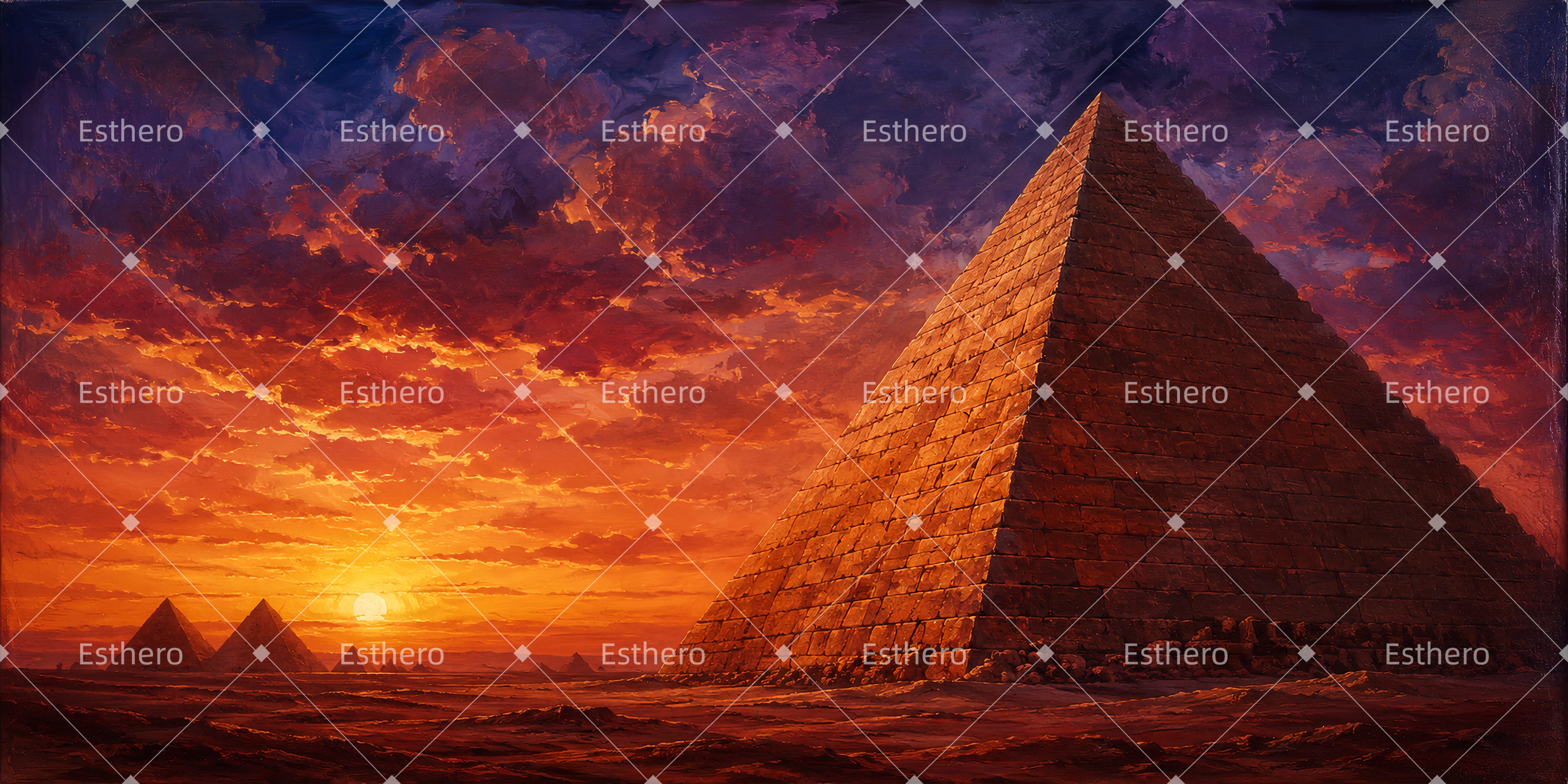 Décor Paysager Pyramides dans le Désert pour Théâtre LXX66-T73