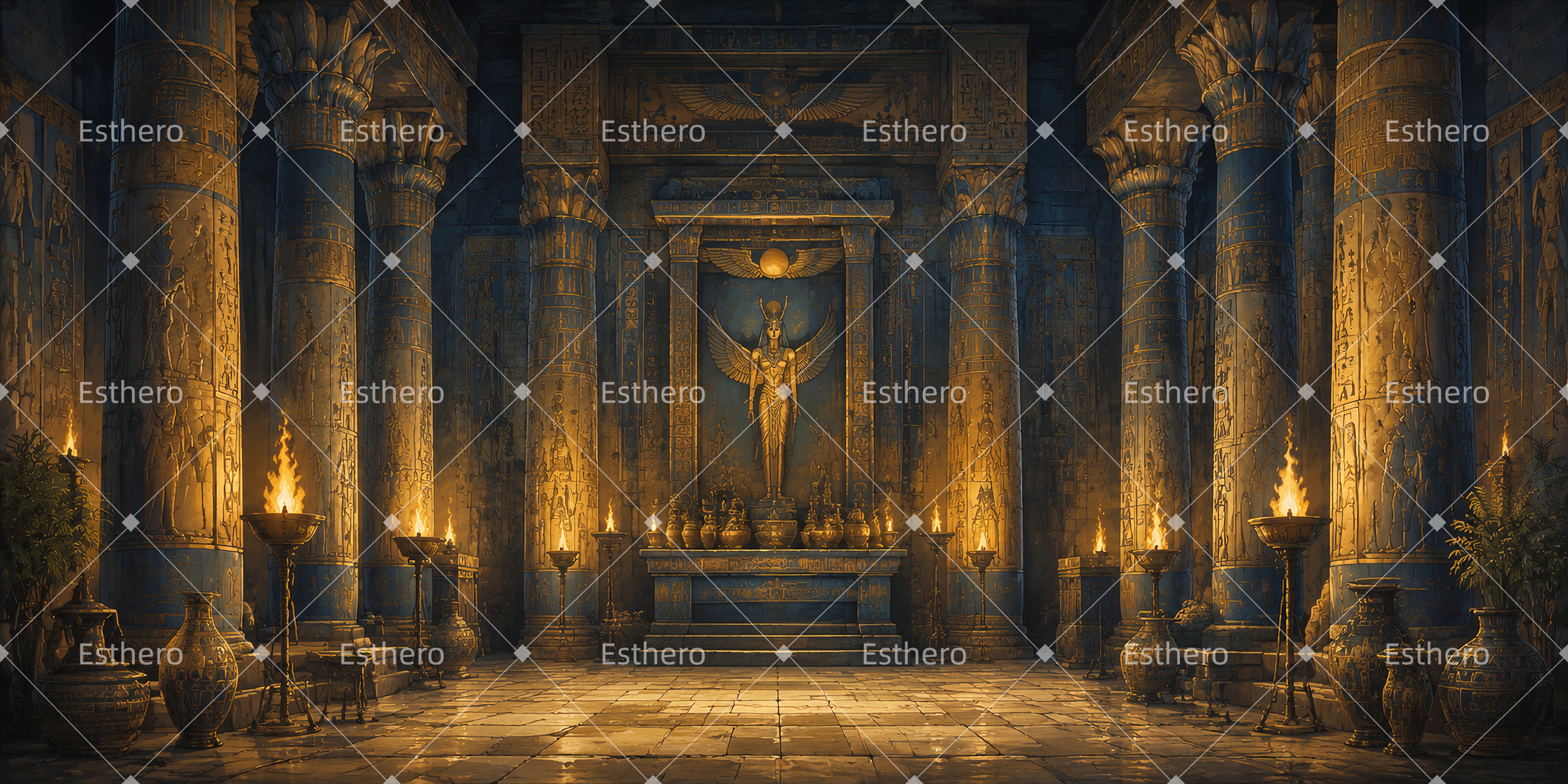 Décor de Scène Sanctuaire d’Isis pour Théâtre LXX66-T81