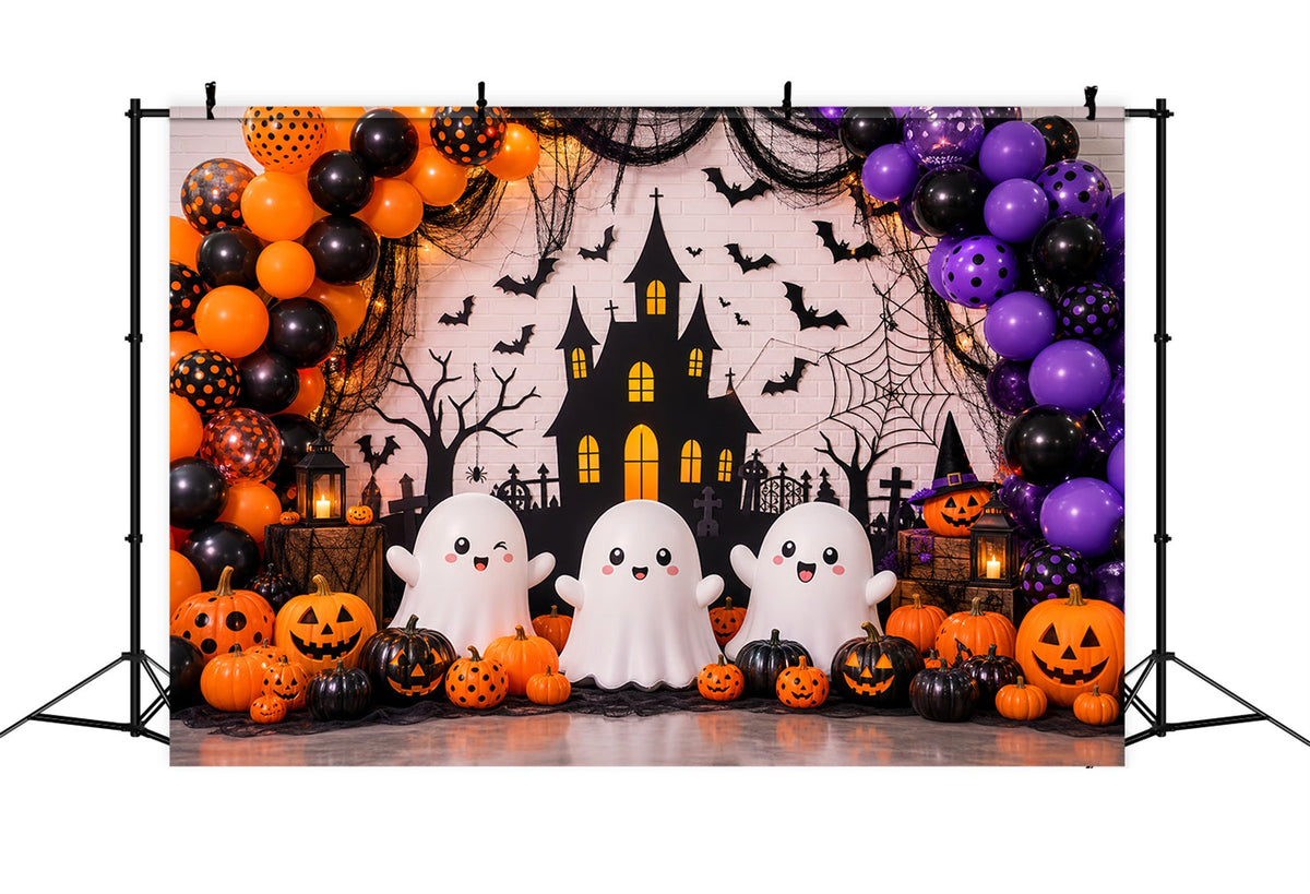 Toile De Fond Pour Fête D'Halloween Fantôme Et Citrouille Mur Décoratif D'Halloween LXX67-108