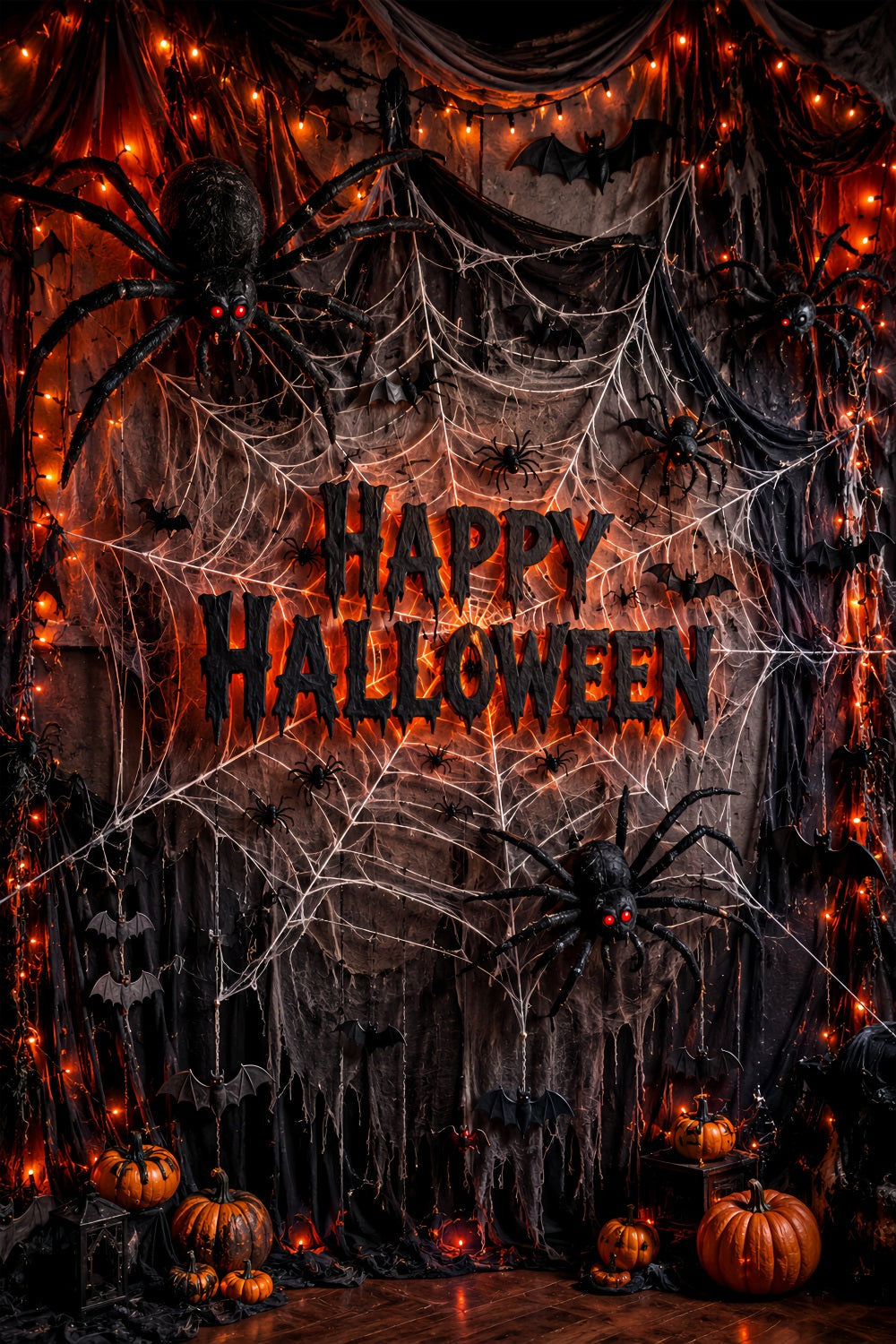 Toile De Fond Géante En Forme De Toile D'Araignée Pour Photos D'Halloween LXX67-111