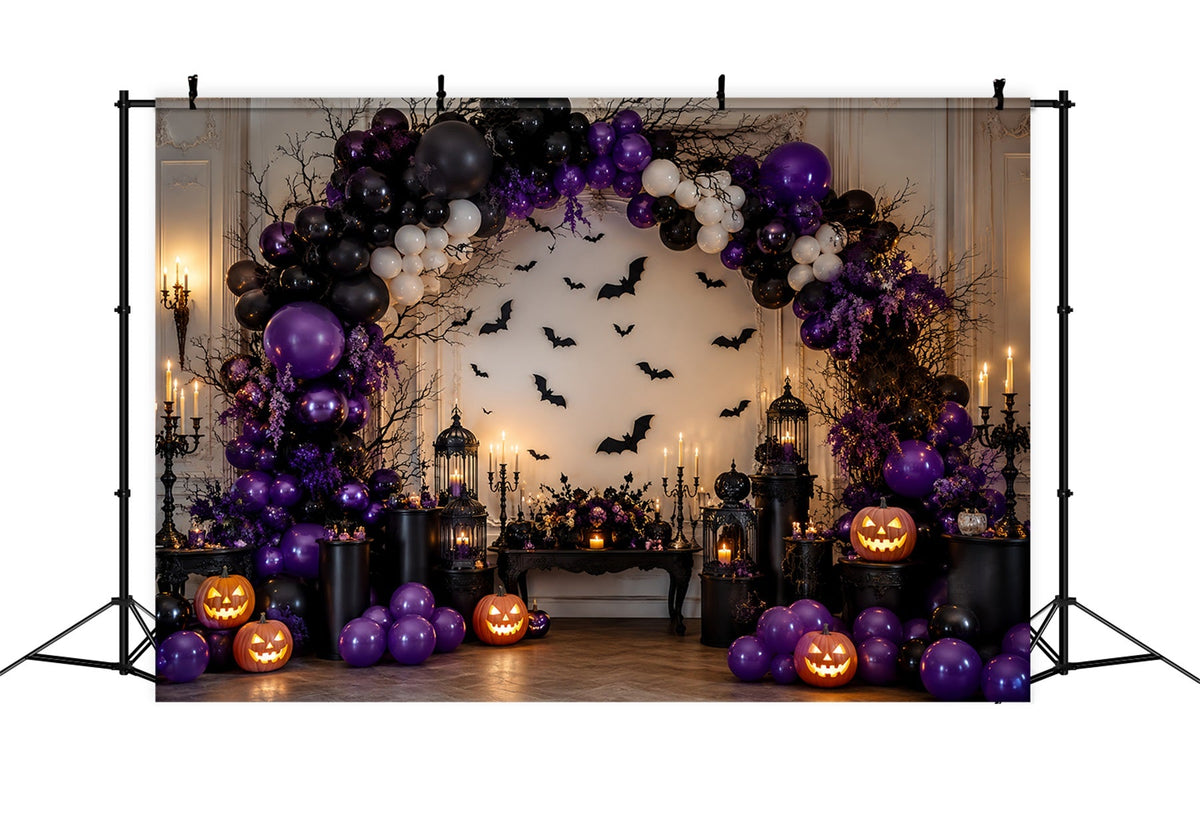 Décoration Photo D'Halloween Citrouille Chauve-Souris Violette Arche De BallonsIdées De Décors LXX67-171