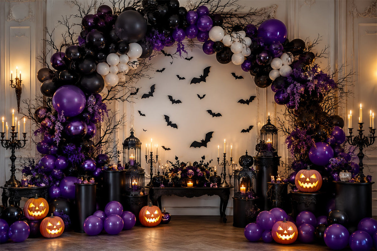Décoration Photo D'Halloween Citrouille Chauve-Souris Violette Arche De BallonsIdées De Décors LXX67-171